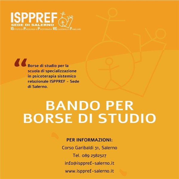 Bando 4 borse di studio per la Scuola di Specializzazione in Psicoterapia a.a. 2024/2025 ISPPREF sede di Salerno