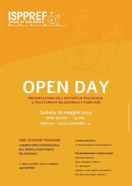 Open Day - Scuola di Specializzazione in Psicoterapia Sistemico Relazionale - 18 Maggio 2024