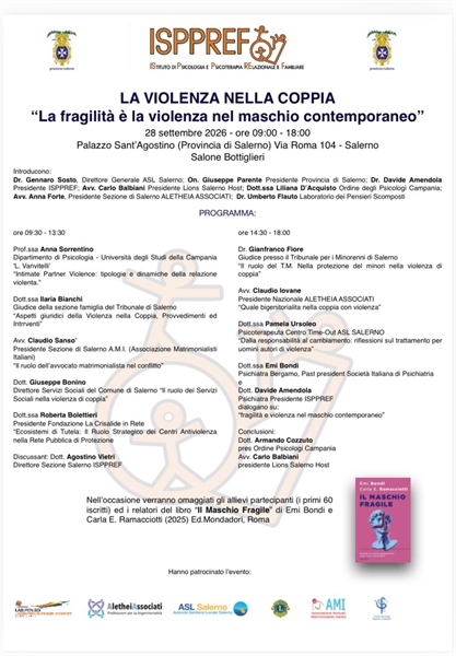 Convegno "La Violenza nella Coppia: la fragilità e la violenza nel maschio contemporaneo" 28.09.2026