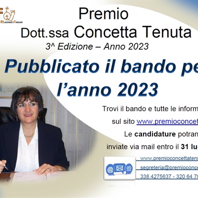 Premio Concetta Tenuta 2023: borsa di studio per l'iscrizione alla Scuola di Psicoterapia  dell'ISPPREF Salerno